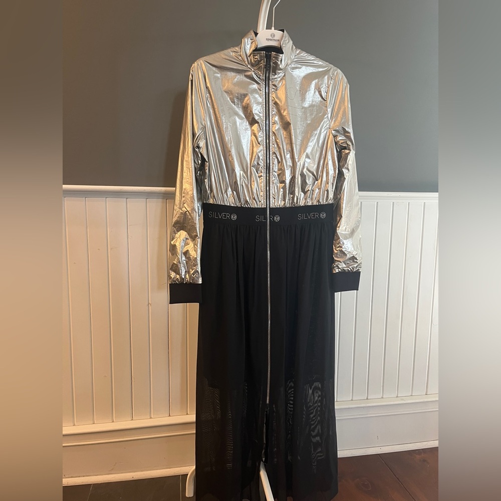 Women’s Silver and Black Sportalm Coat Dress